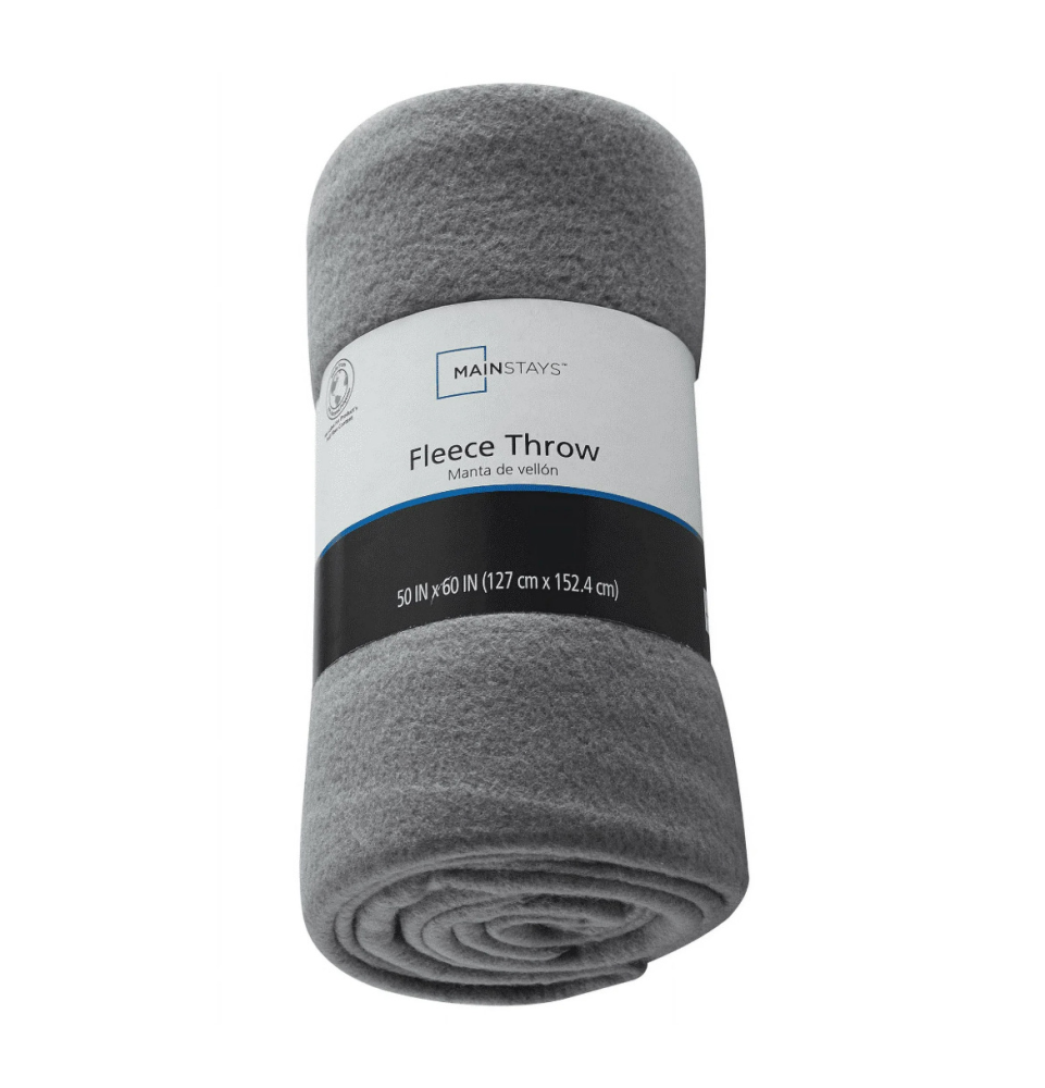 Mainstays Gray Flannel Fleece Throw Blanket 50" x 60" | Home & Kitchen Delights