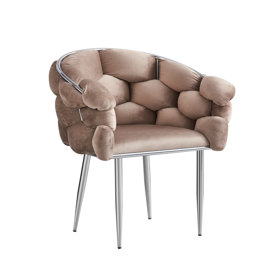  Chaise ballon chrome  taupe /Ref:5 | MULTI-AFFAIRES