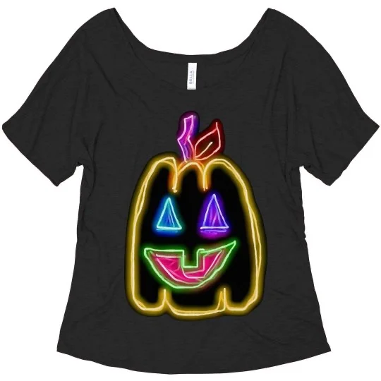 💠NFT NEON PUMPKIN 1💠 BELLA LADIES FLOWY SLOUCHY TEE | 💠 ℕ𝔽𝕋 𝕄𝕖𝕣𝕔𝕙 💠