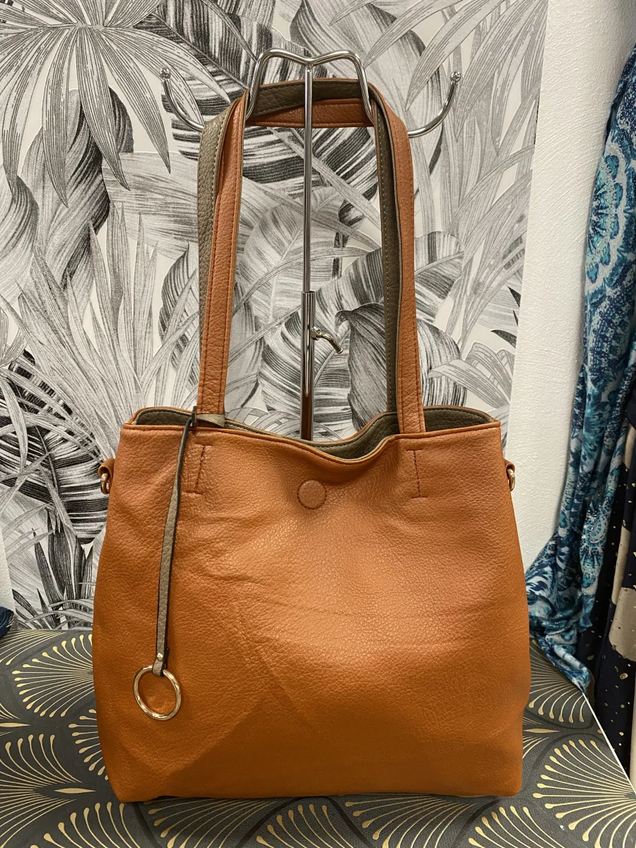 Sac reversible taupe et rouille  | Jus de coco 