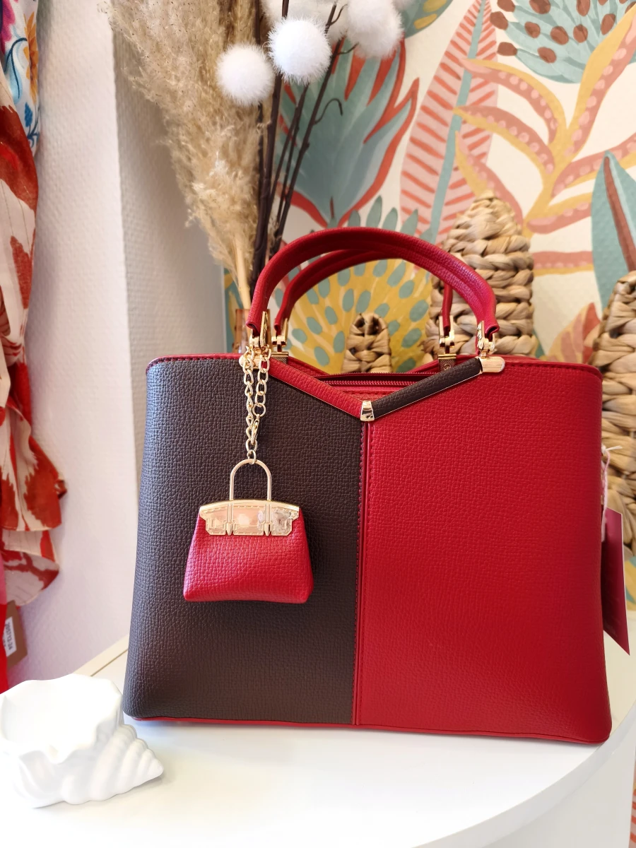 Sac à main marron/rouge  | Neyla