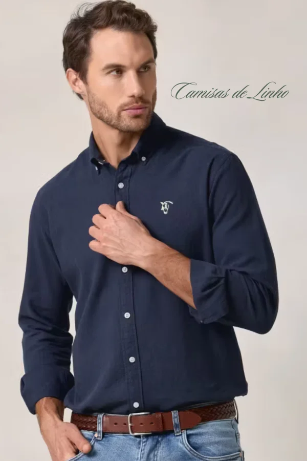 PRÉ-RESERVA Camisas de Linho La Garrocha  Marinho | definne