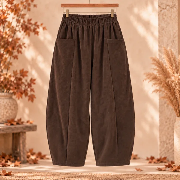 Pantalon barrel " ambre" marron 38 au 46/48 | Les Chics Filles by Sab