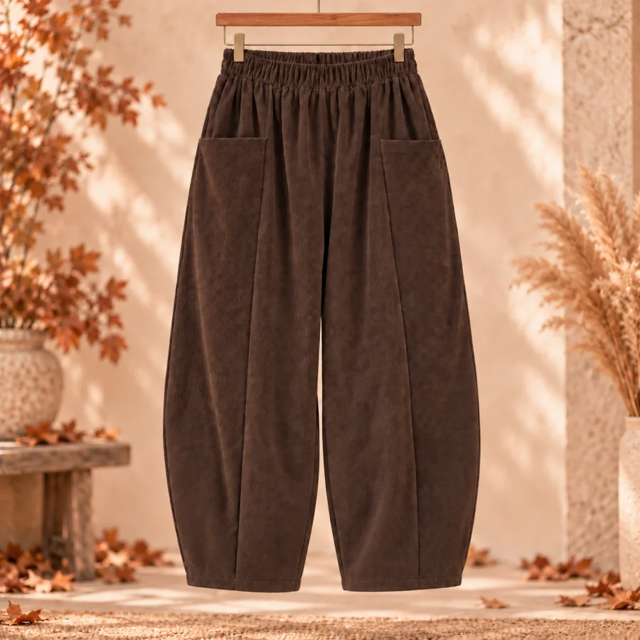 Pantalon barrel " ambre" marron 38 au 46/48 | Les Chics Filles by Sab