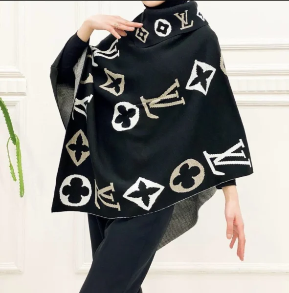 Louis Vuitton Women Poncho Black | MASSIMOLUXURYOUTLET