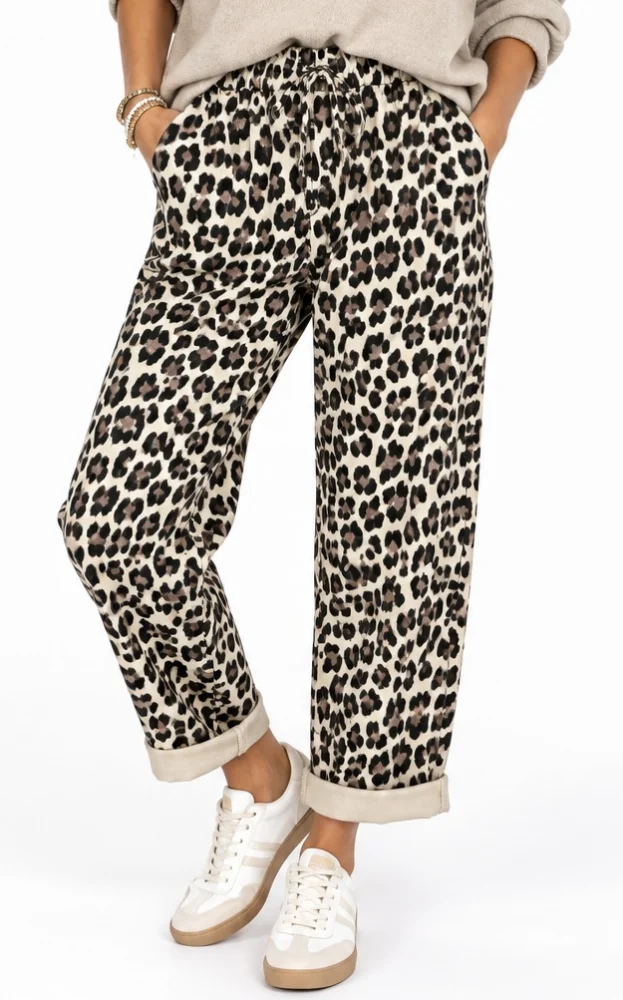 Pantalon leopard suedine | Jus de coco