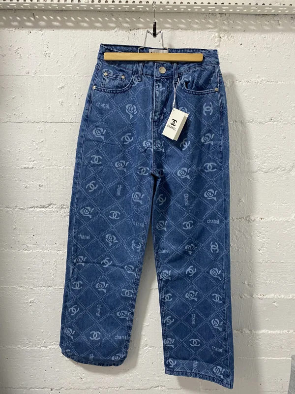 Chanel Paris Pants Denim Blue | MASSIMOLUXURYOUTLET