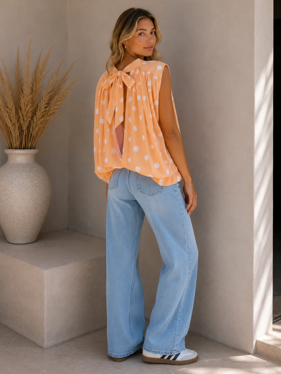 Luna Bow Blouse | Salsa Color