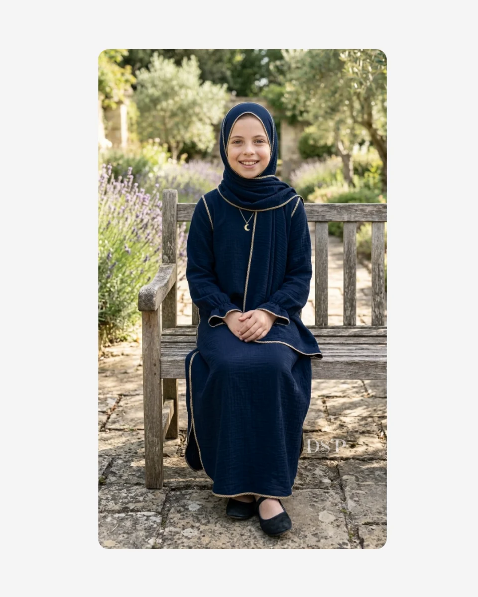 Robe Lina - Voile Intégré & Détails Dorés | Dîna Shop'