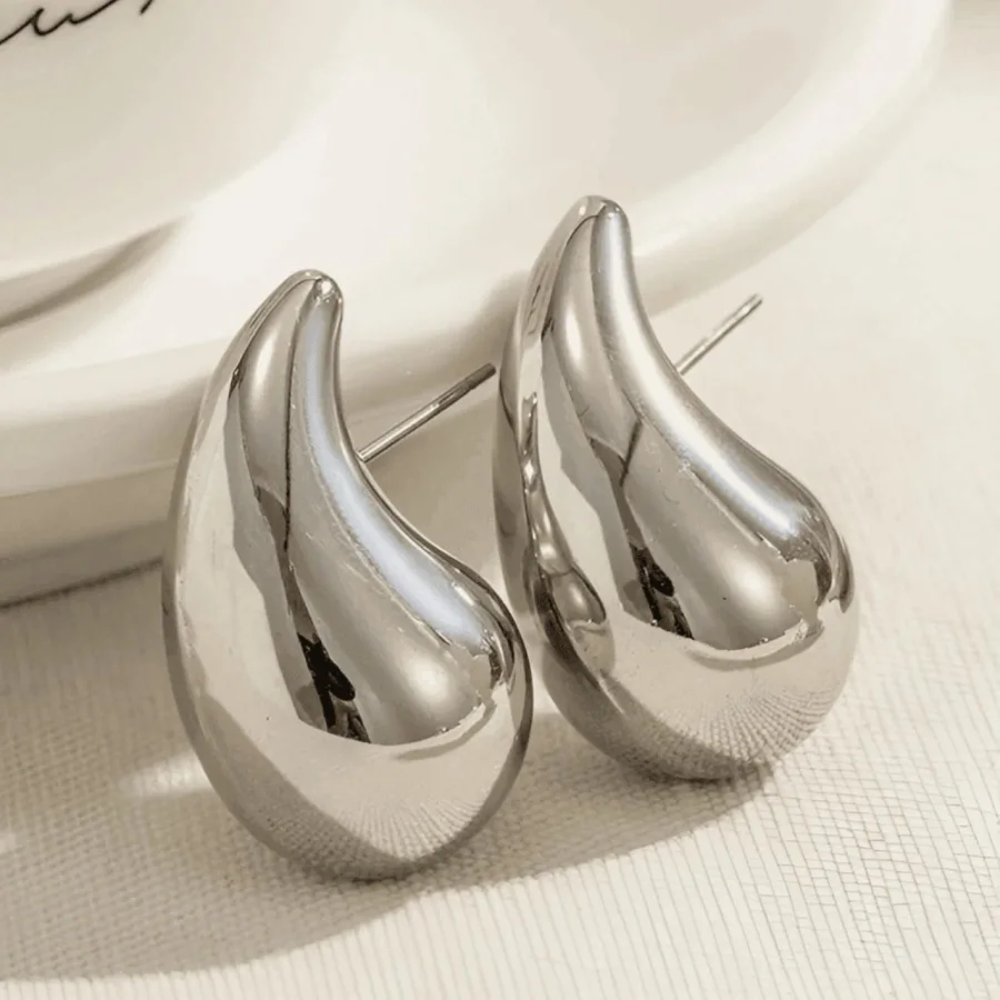 WATER DROPLET Earrings Silver | 💖 𝕄𝕠𝕕𝕖𝕝 𝔻𝕠𝕝𝕝 💖