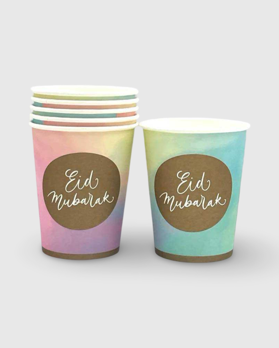 LOTS 6 PCS GOBELETS EN CARTON EID - BRUME COLORÉE (250ML) | AMCOSMETIK