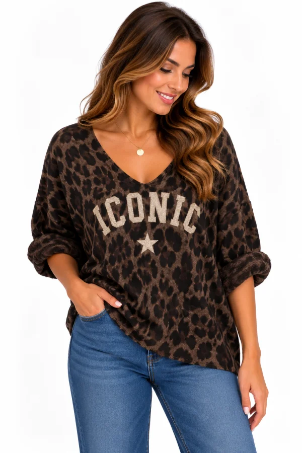 Pull leopard iconic polaire | Jus de coco