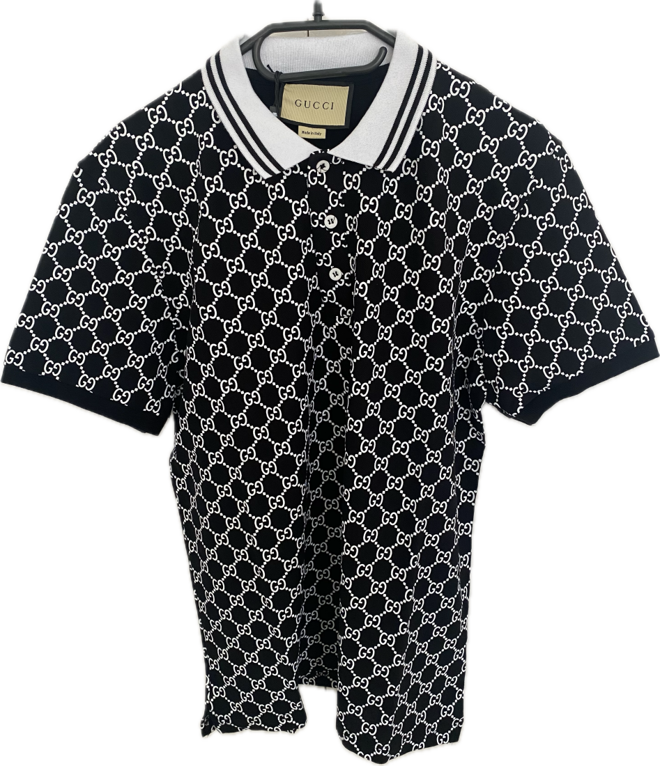 Gucci Polo Shirt Monogram Black/White | 