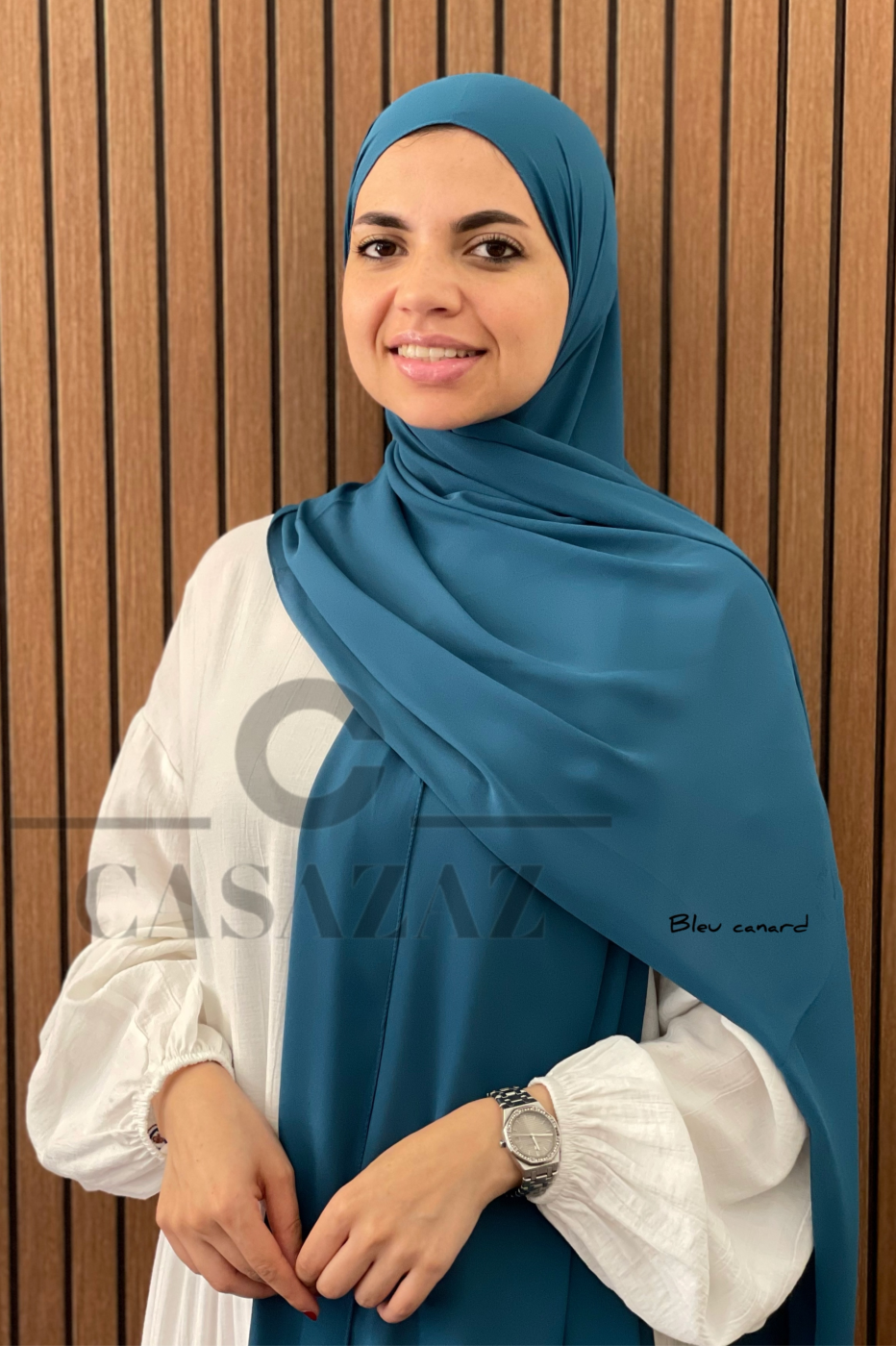 Chale Crêpe Uni Bleu Canard | CasaZaz