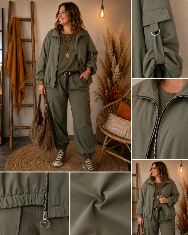 Veste " mila" kaki 38 au 46 | Les Chics Filles by Sab