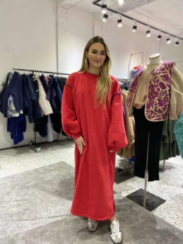 Long Sweatshirt Dress Colored Threads | Salsa Color