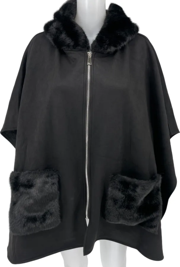 Cape fausse fourrure à capuche | Deal Only One