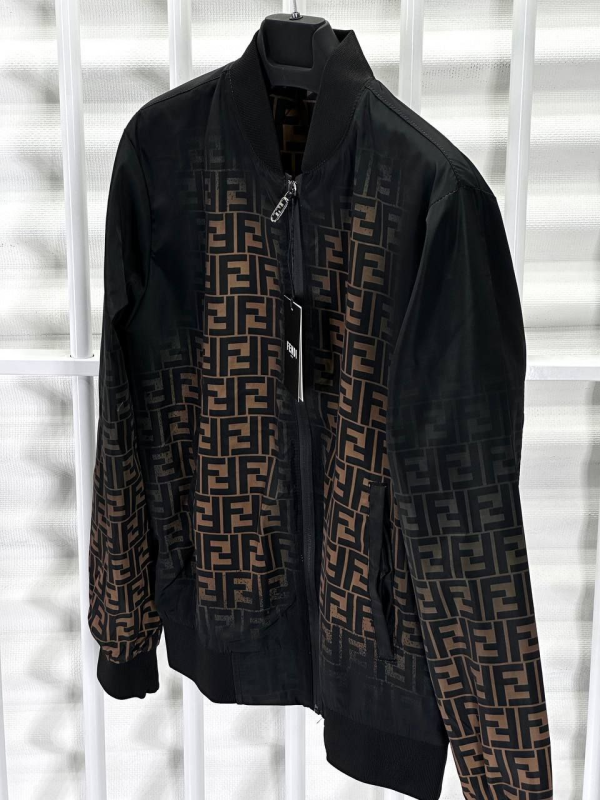 Fendi Roma Jacket Black/Brown  | MASSIMOLUXURYOUTLET