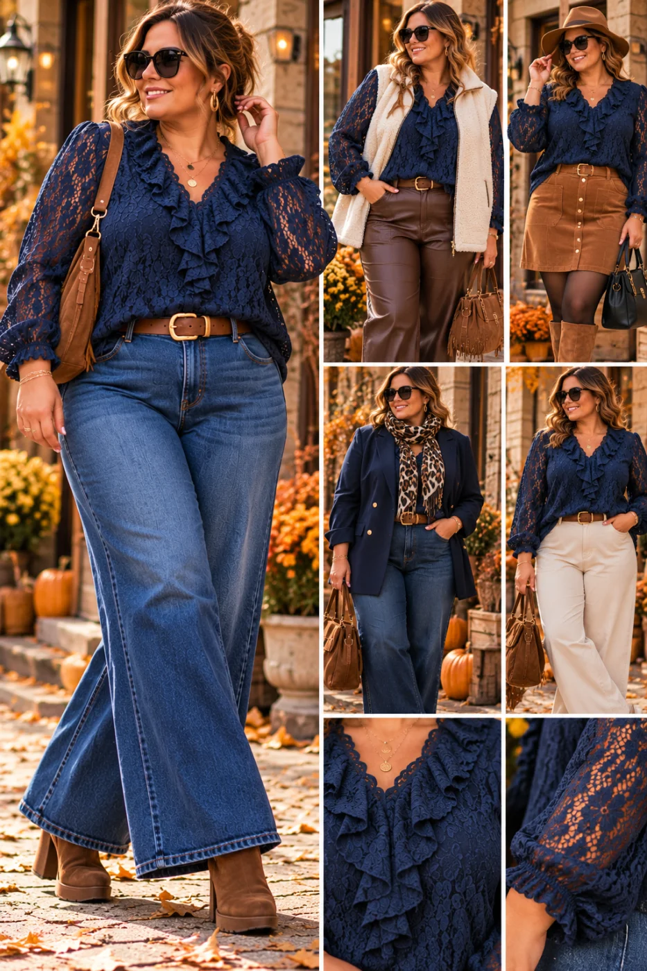 Blouse " isa" marine 38 au 48 | Les Chics Filles by Sab