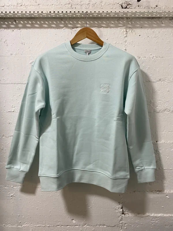 Loewe Cotton Sweatshirt Ice Blue  | MASSIMOLUXURYOUTLET