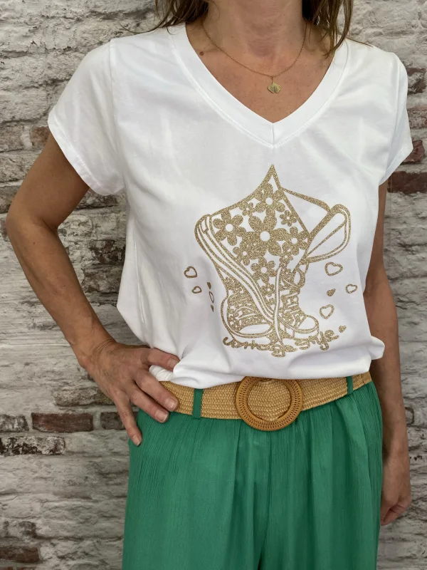 Tee shirt basket doré | Jus de coco 