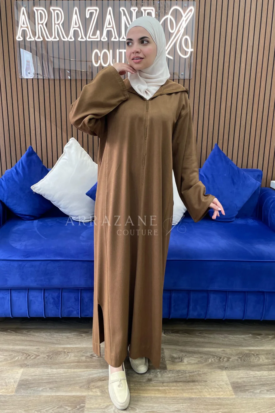 Djellaba Cachemire Marron Moka | CasaZaz