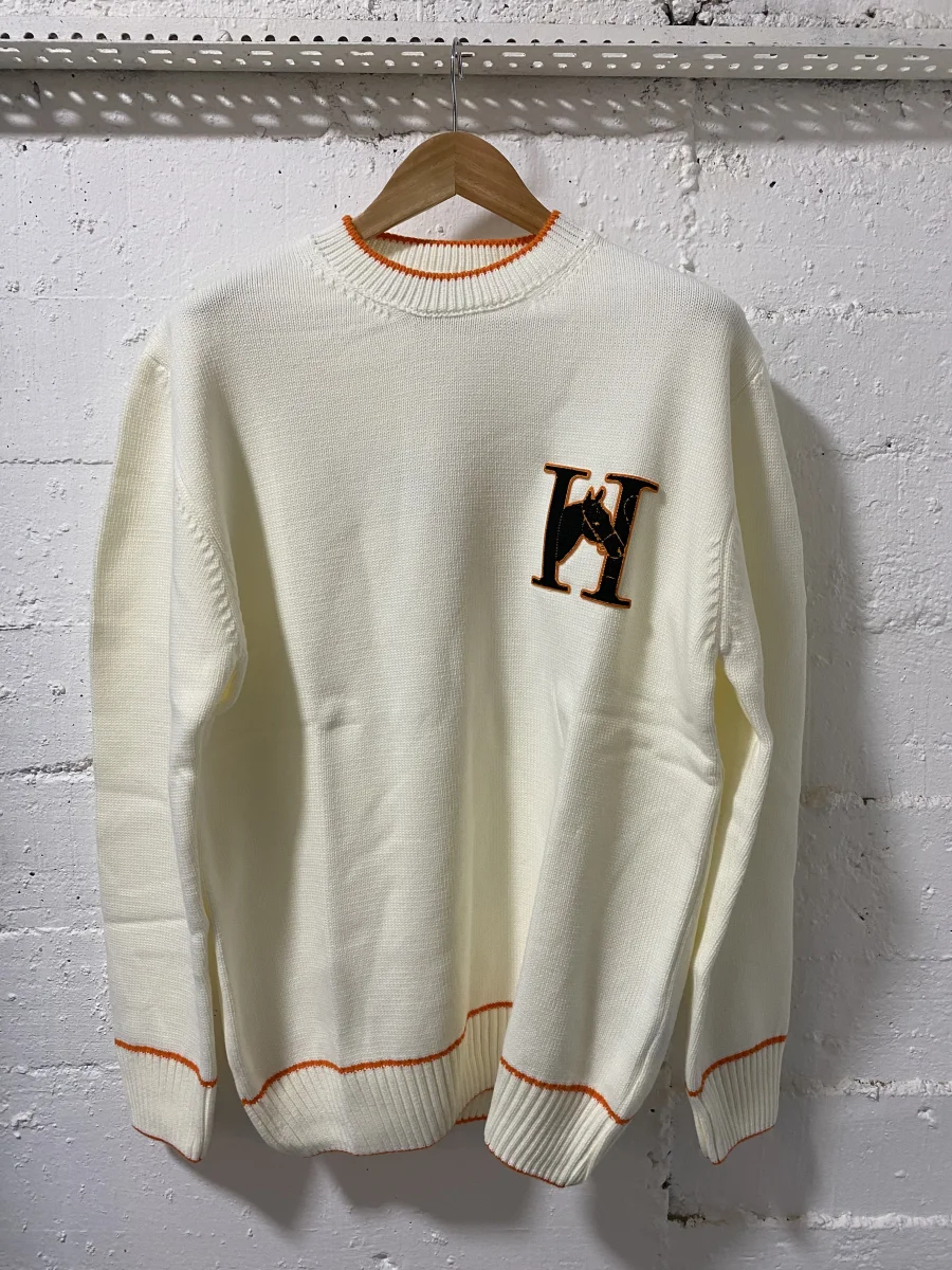 Hermes Paris Sweater Ecro /Orange  | MASSIMOLUXURYOUTLET