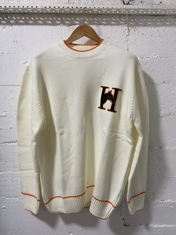 Hermes Paris Sweater Ecro /Orange  | MASSIMOLUXURYOUTLET