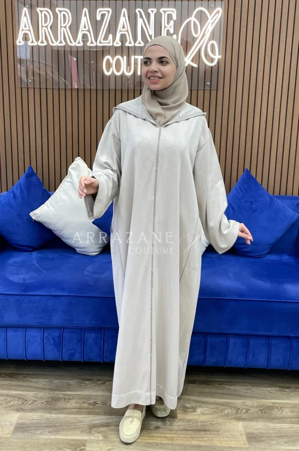 Djellaba Cachemire Beige Poudre | CasaZaz