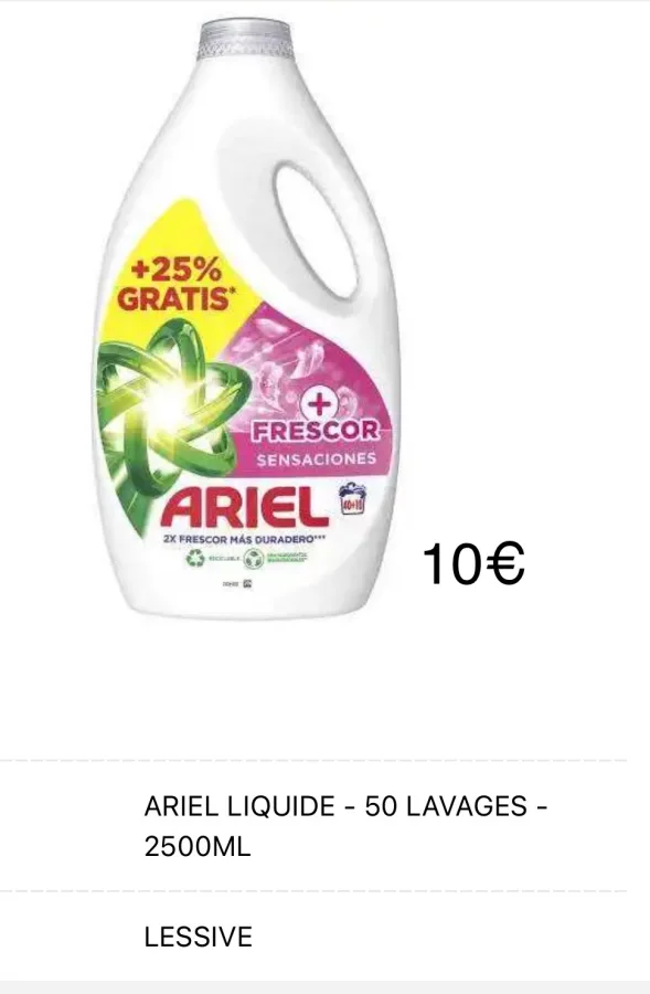 Ariel 50 lavages  | fresh home