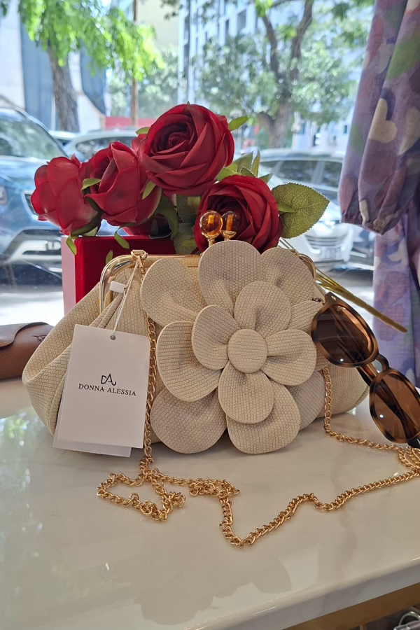 Mala Flower Romantic Chic em Beje tamanho pequeno  | definne