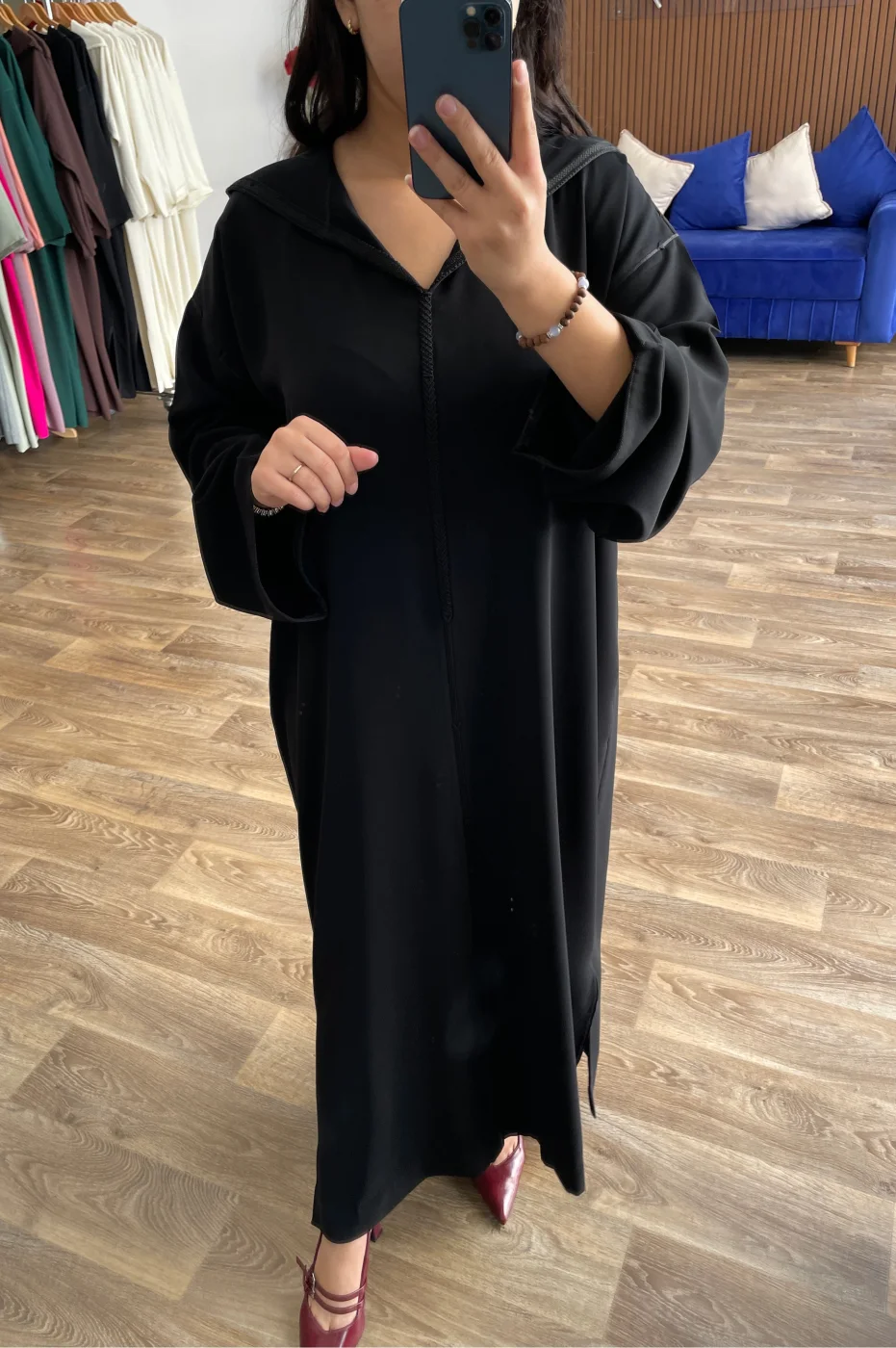 Djellaba Crêpe Berchman Noir | CasaZaz