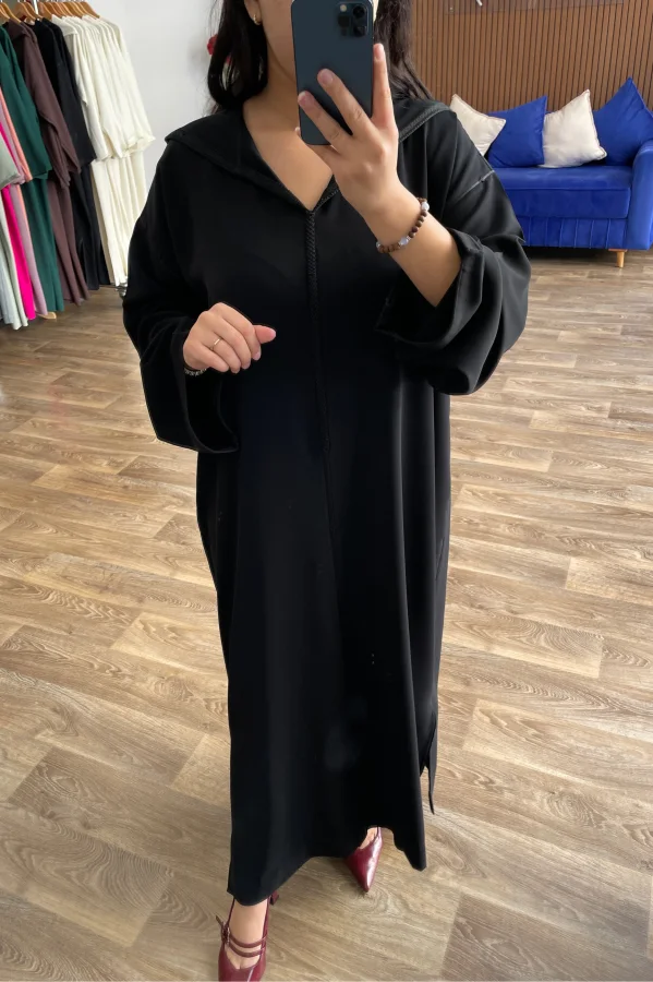 Djellaba Crêpe Berchman Noir | CasaZaz