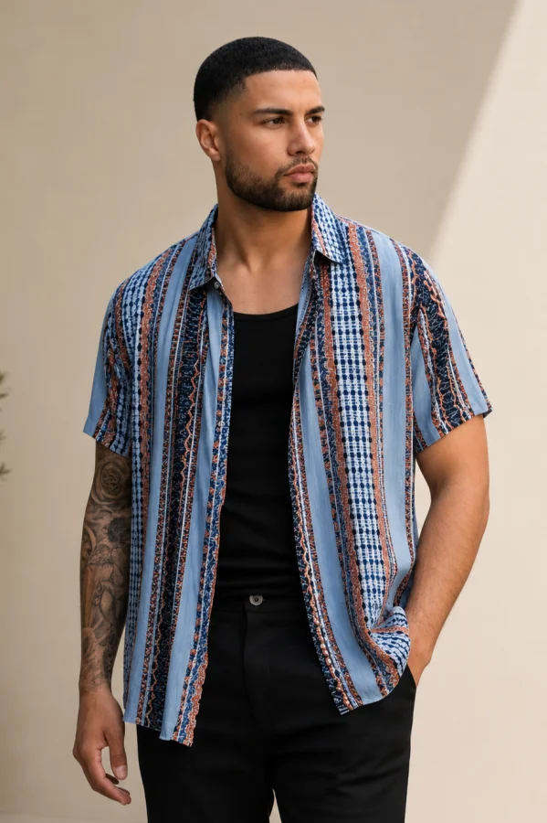 Camisa Havaiana  Santorini em Azul Cod. | definne