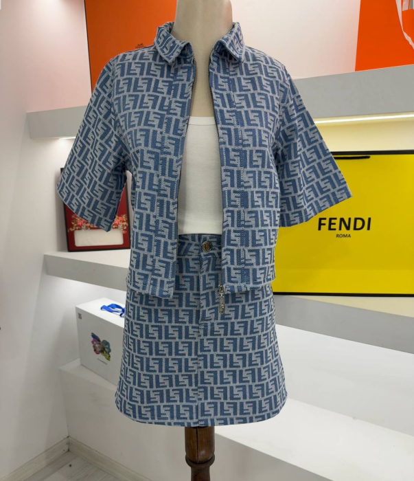 Fendi Roma Skirt and Shirt Set Complete  | MASSIMOLUXURYOUTLET