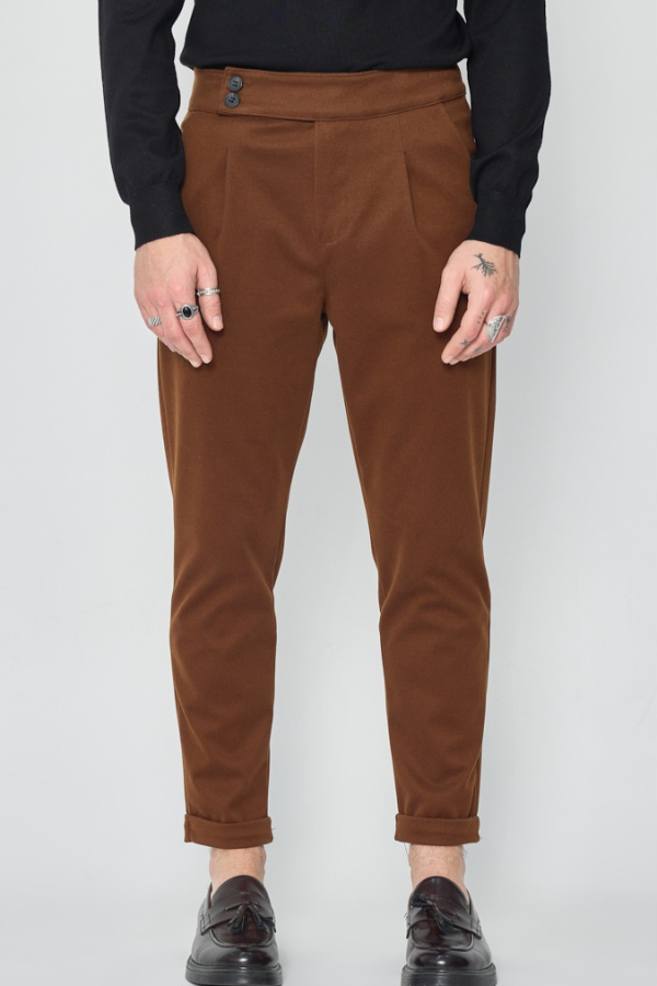 Calça Executive Slim Fit em camel ref. 819 | definne