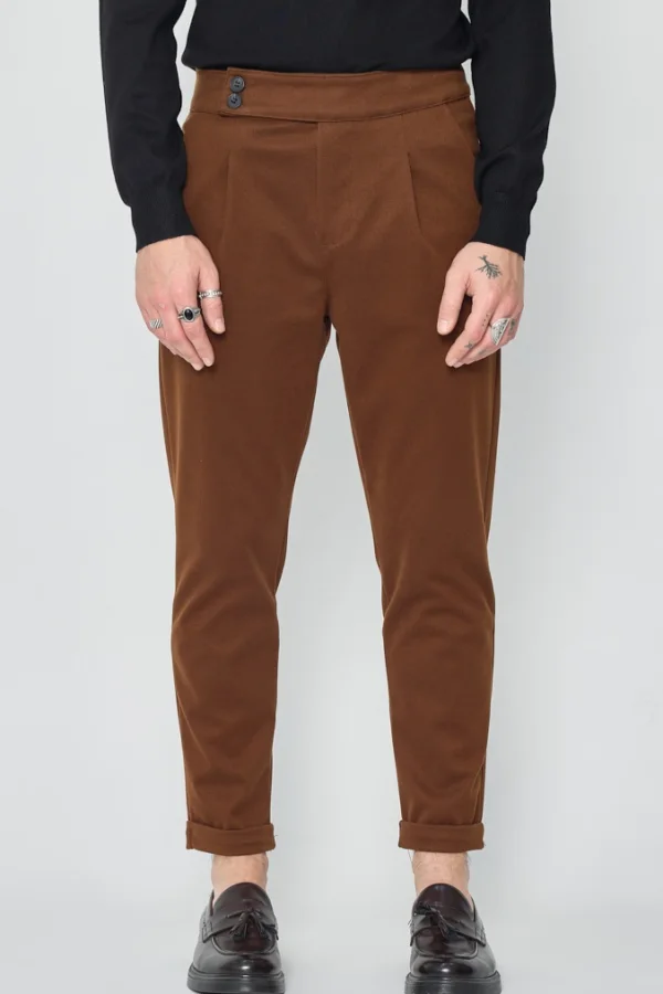 Calça Executive Slim Fit em camel ref. 819 | Definne