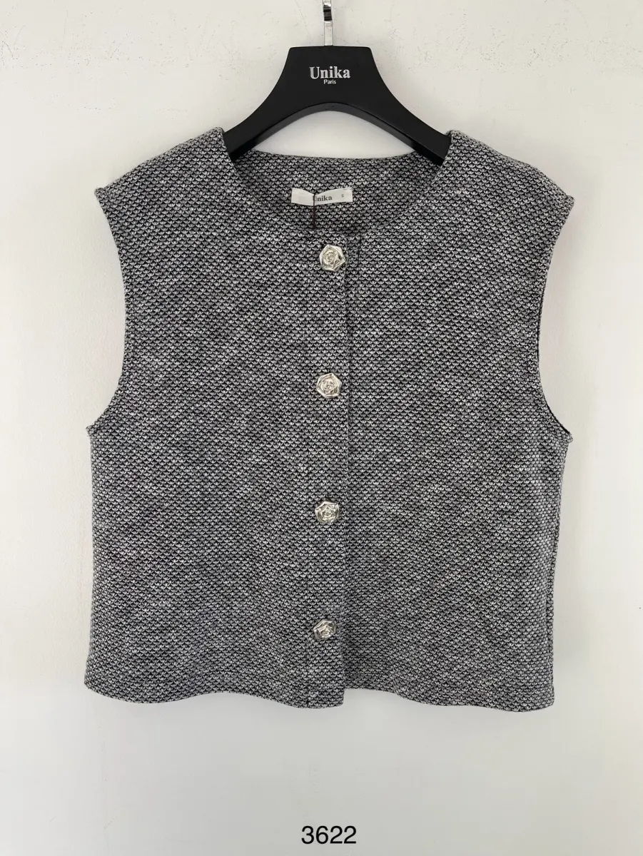 Gilet sans manche gris  | Nuances by maison Lanoo 