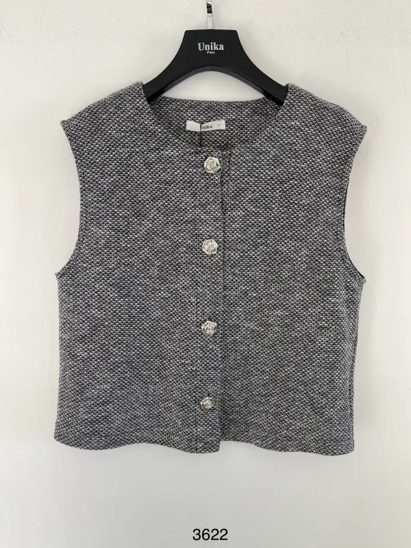 Gilet sans manche gris  | Nuances by maison Lanoo 