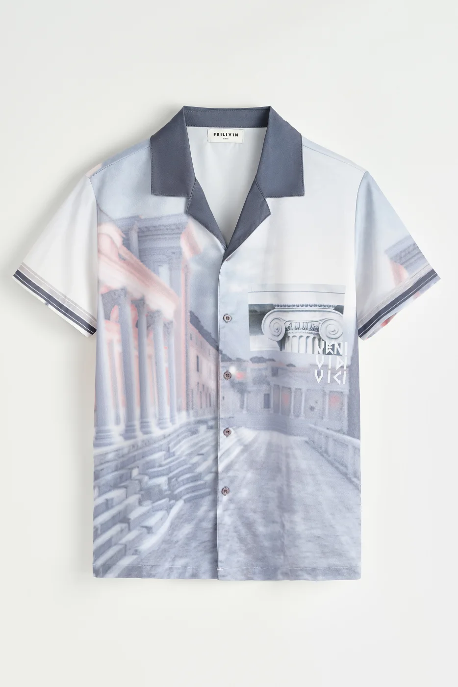 Camisa Havaiana Art Print em Cinza Cod.951 | definne