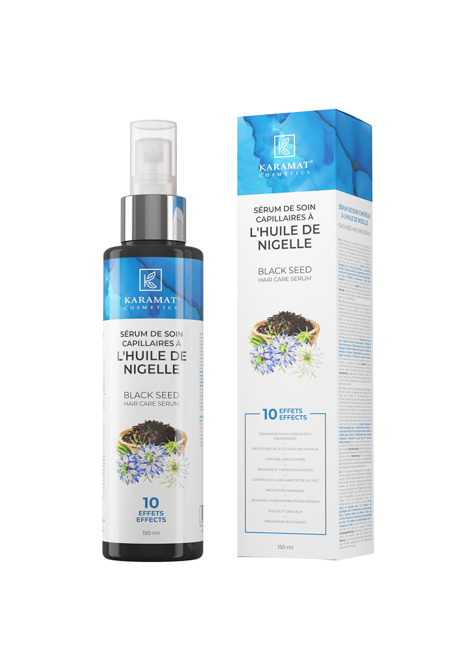 SÉRUM DE SOIN CAPILLAIRES À L'HUILE DE NIGELLE 150 ml  RÉPARATION POUR CHEVEUX SECS & ENDOMMAGÉS | AMCOSMETIK