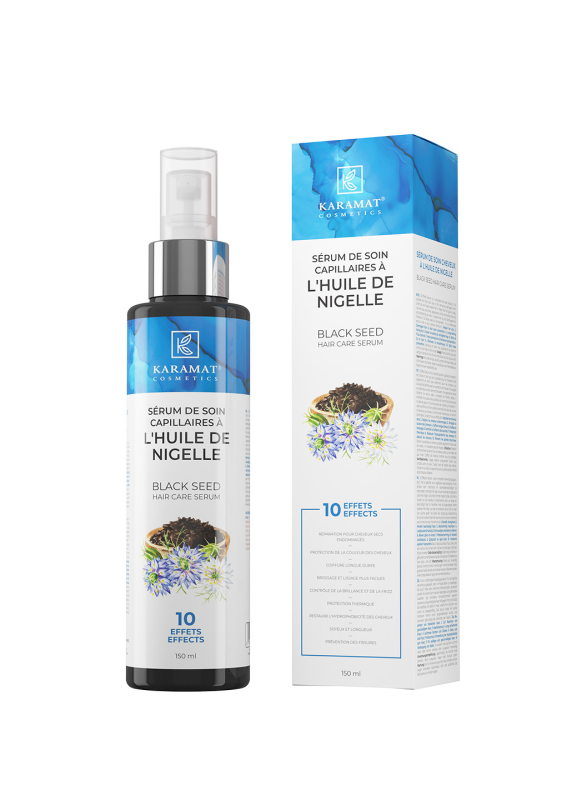 SÉRUM DE SOIN CAPILLAIRES À L'HUILE DE NIGELLE 150 ml  RÉPARATION POUR CHEVEUX SECS & ENDOMMAGÉS | AMCOSMETIK