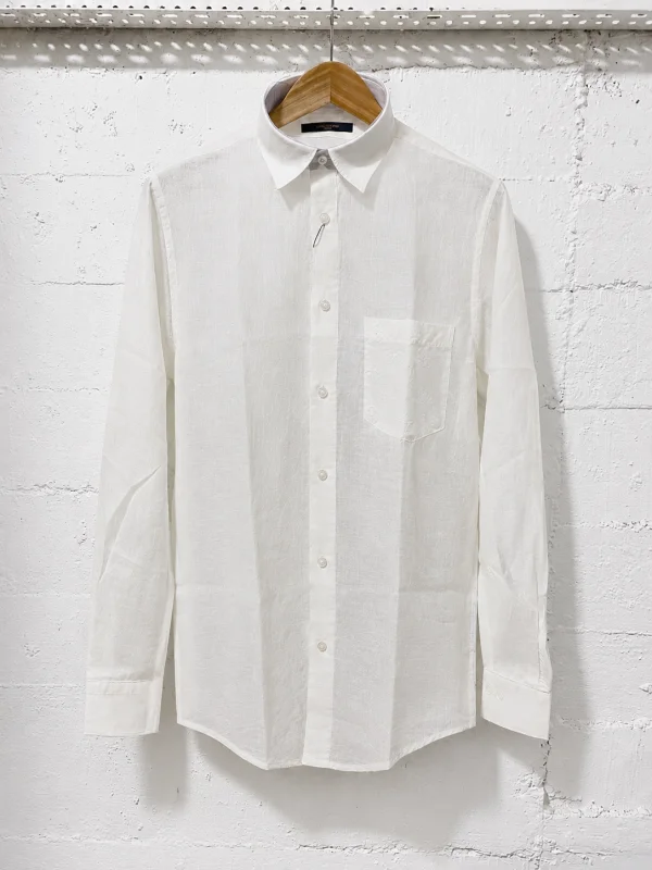 Louis Vuitton Linen Long Sleeve Shirt White | 