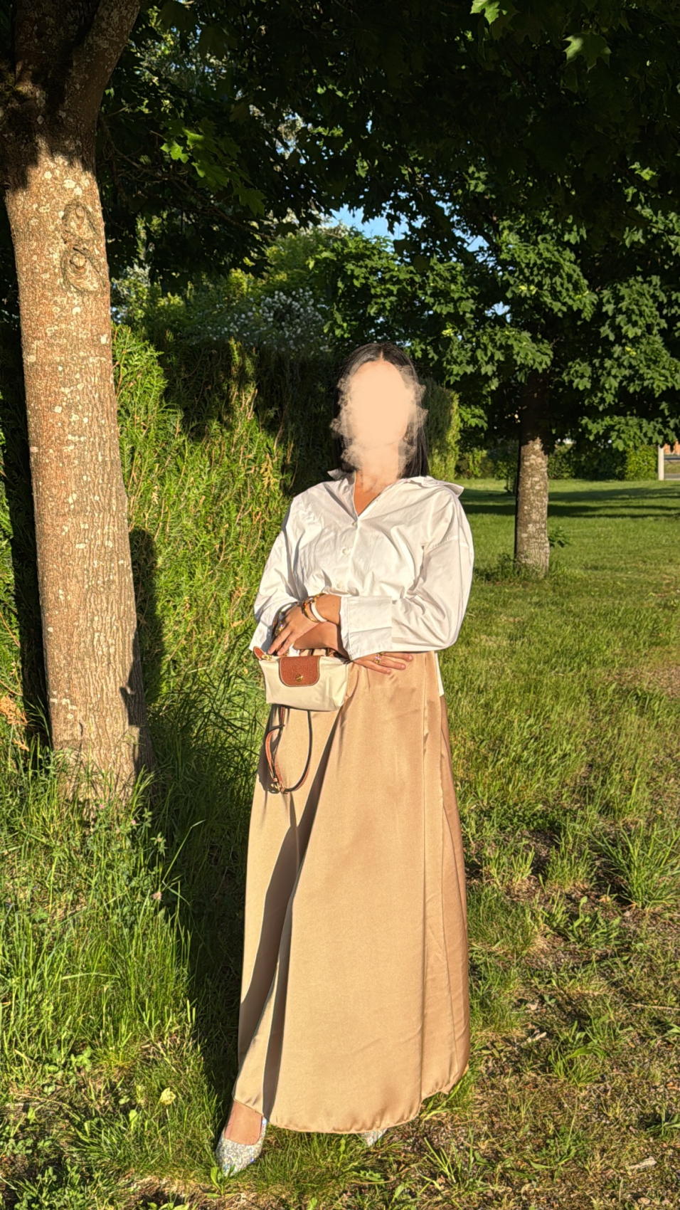 Jupe satinée beige PALOMA | AYRA Prêt-à-porter