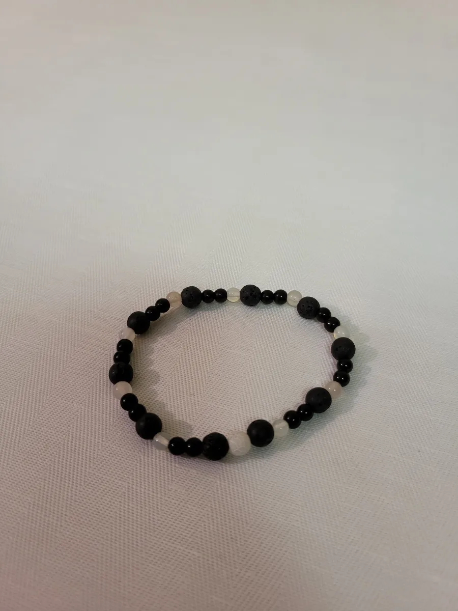Bracelet pierre de lune et quartz rose  | Ds et compagnie 