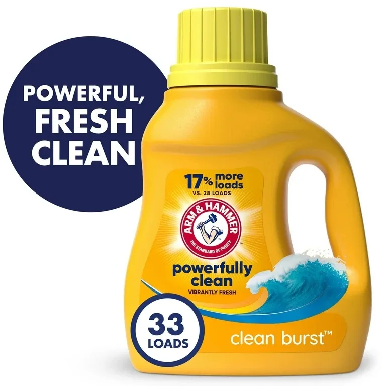 ARM & HAMMMER Liquid Laundry Detergent Soap, Clean Burst Fresh, 33 fl oz, 33 Loads | Home & Kitchen Delights