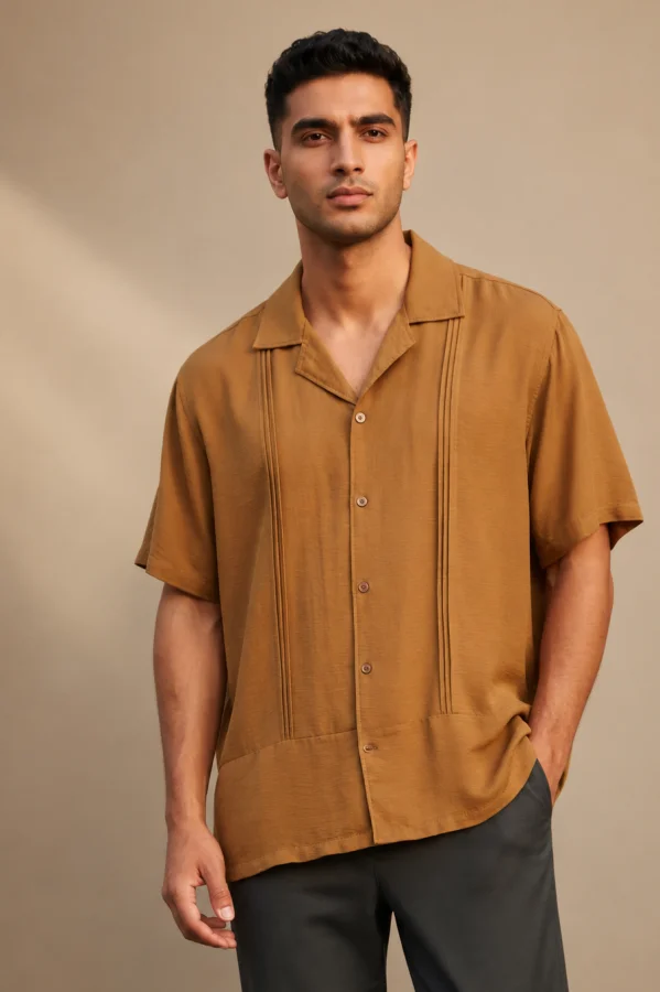 Camisa Havaiana estilo linho de Pregas Cod. 354 | definne