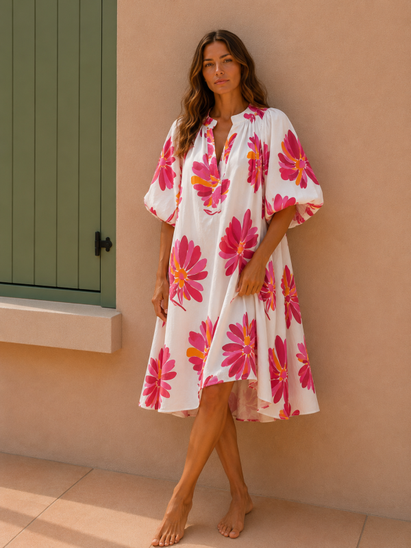 Desert Bloom Puff Dress | Salsa Color