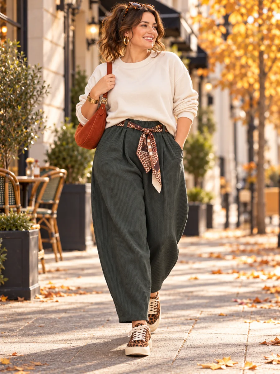 Pantalon " lola" kaki 38 au 46/48 | Les Chics Filles by Sab