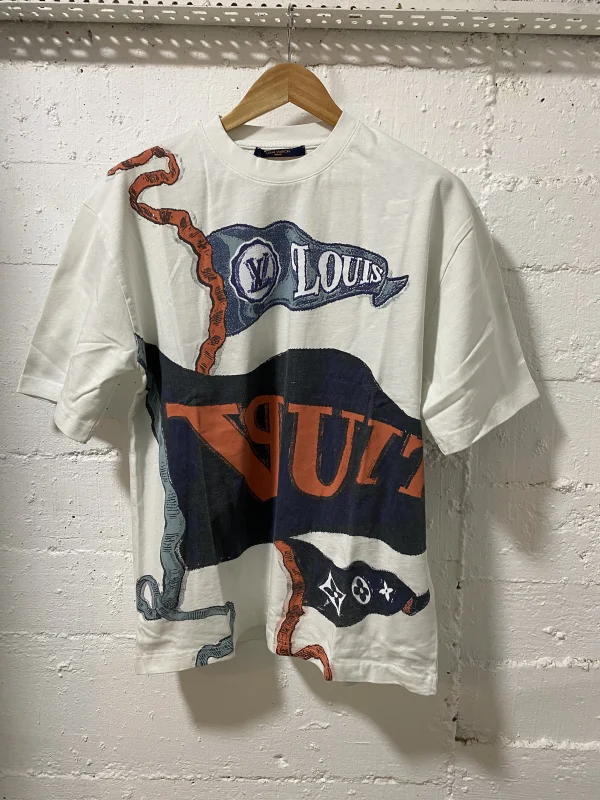 Louis Vuitton T-Shirt White Print Oversize | MASSIMOLUXURYOUTLET